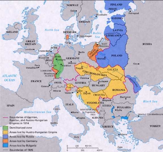 Germany and Austrian Losses After WW1