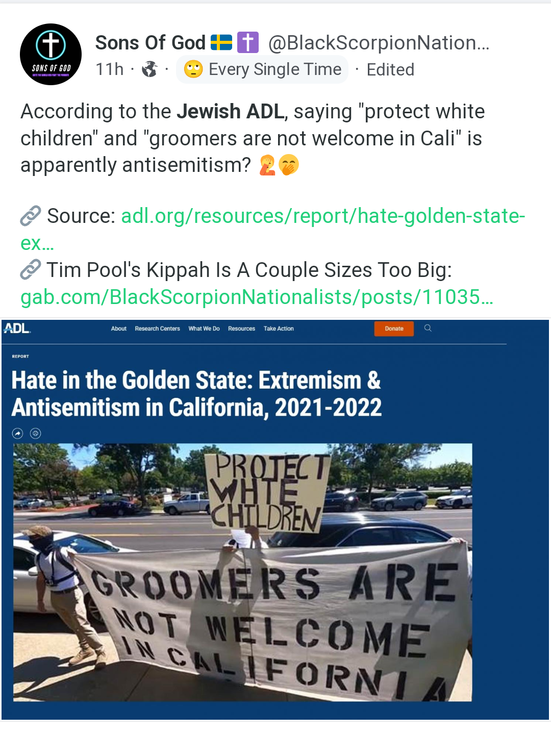 Defamation against white children