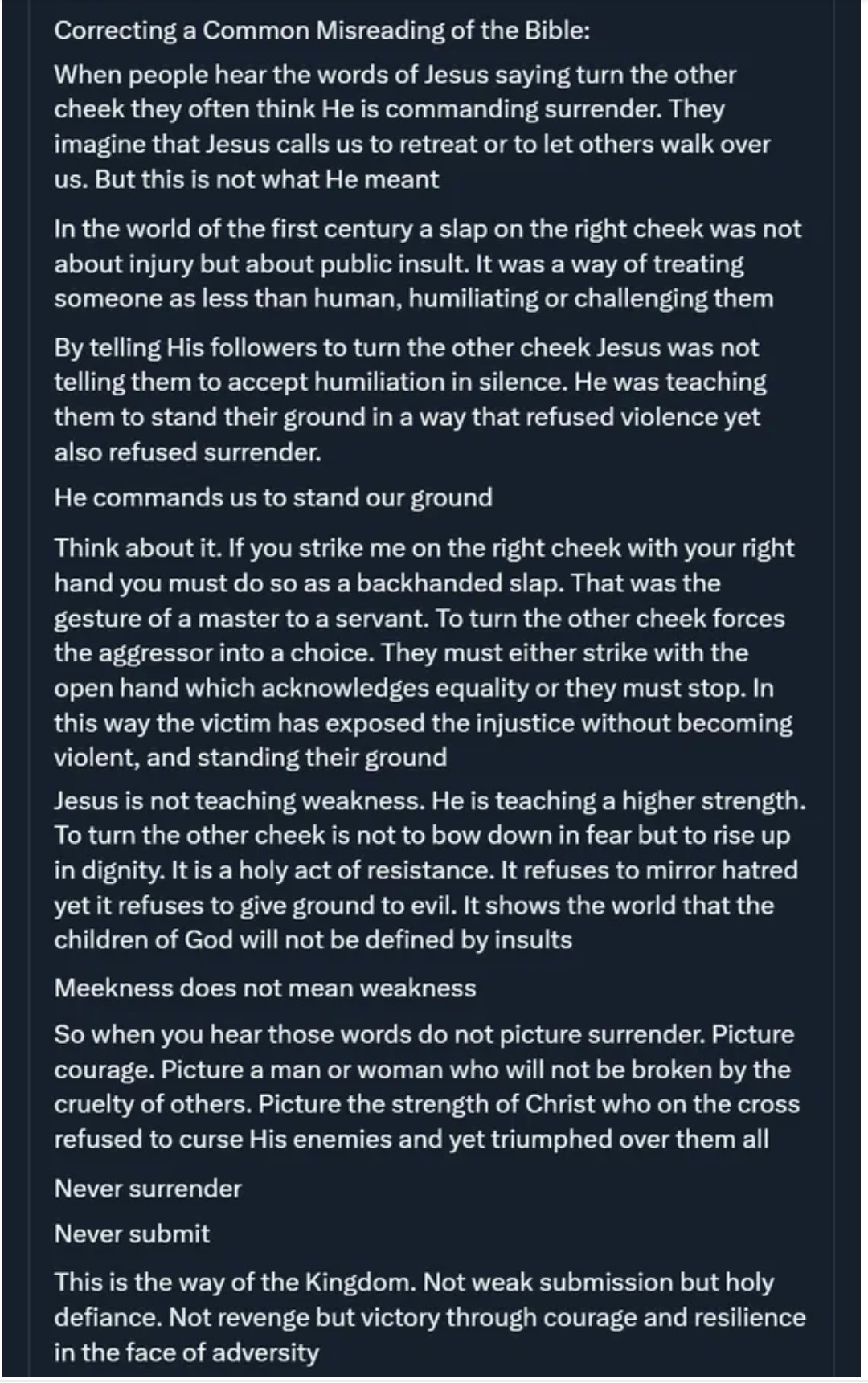 Turn the Other Cheek